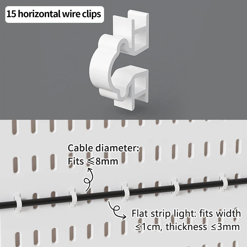 Study Room Pegboard with Shelves Tool Free Wall Grid Scratch Proof Easy to Install for Computer Desk Accessories