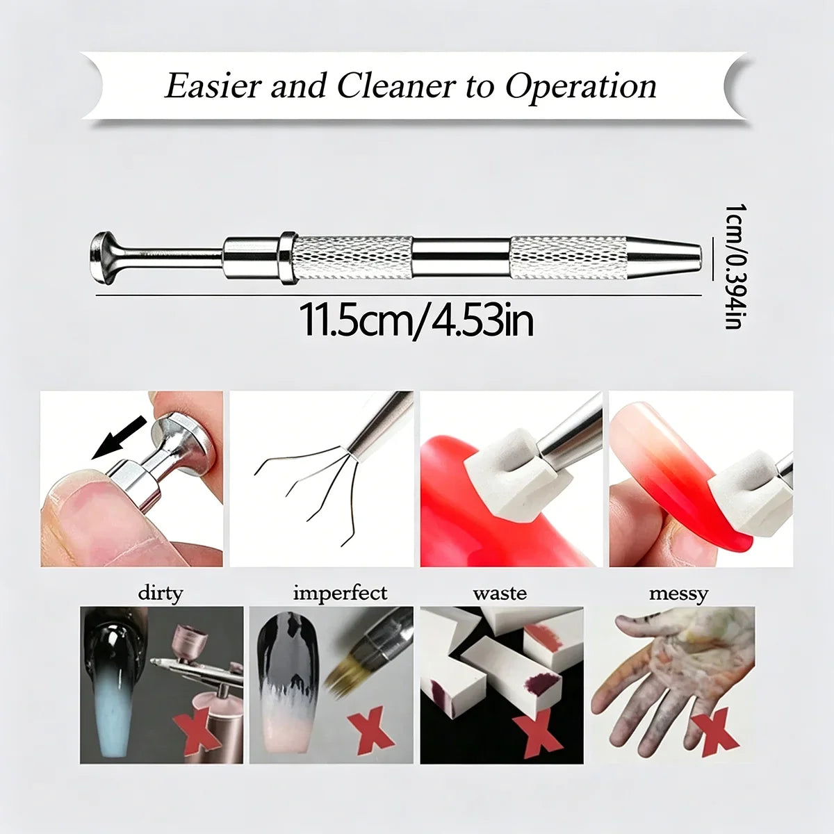 Nail Gradient Sponges Kit with Grab Pen, Soft Ombre Manicure Sponge Tools for Beginners & Nail Techs Beauty Manicure Tools