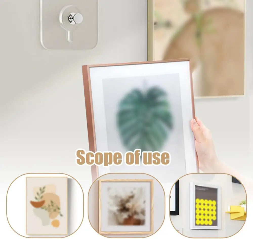 50/10pcs Self-adhesive Wall Hooks for Photo Frame Clock Strong Adhesive Transparent Nails Wall Hook Hangers Hanging Nail Holders