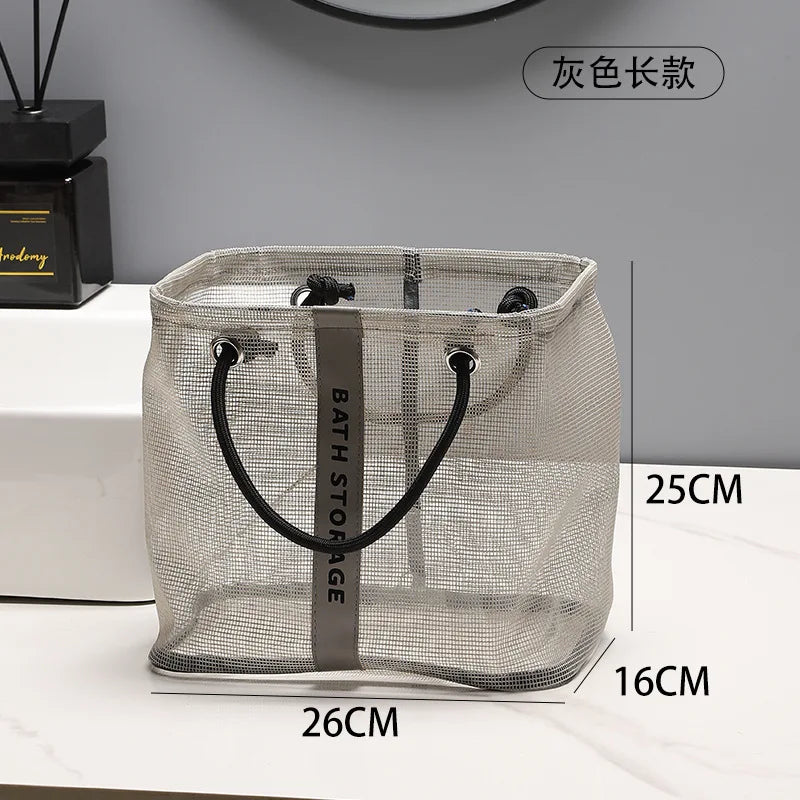 Collapsible Mesh Drain Basket 2in1 Travel Toiletry Swimming Organizer Large Portable Carry Handle Eco Friendly Storage