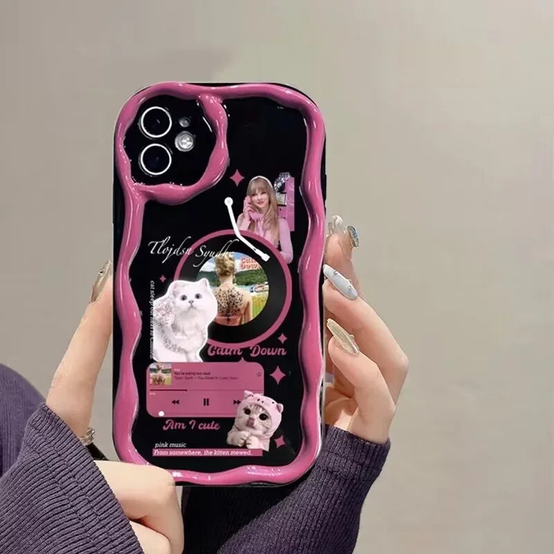 Phone Case for OPPO Realme C53 C55 C11 2021 C33 C31 C35 C21Y C25Y C20 C21 C12 C15 C25 C30 C30S C25S 5 5i 5s 6i Flower Wavy Cover