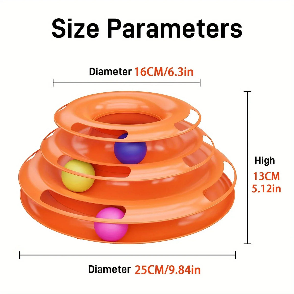 Cat Spinner, Cat Toys, Pet Supplies, Pet Toys, Cat-Entertaining Spinner, Three-Tier Cat Spinner Toy with Colorful Balls