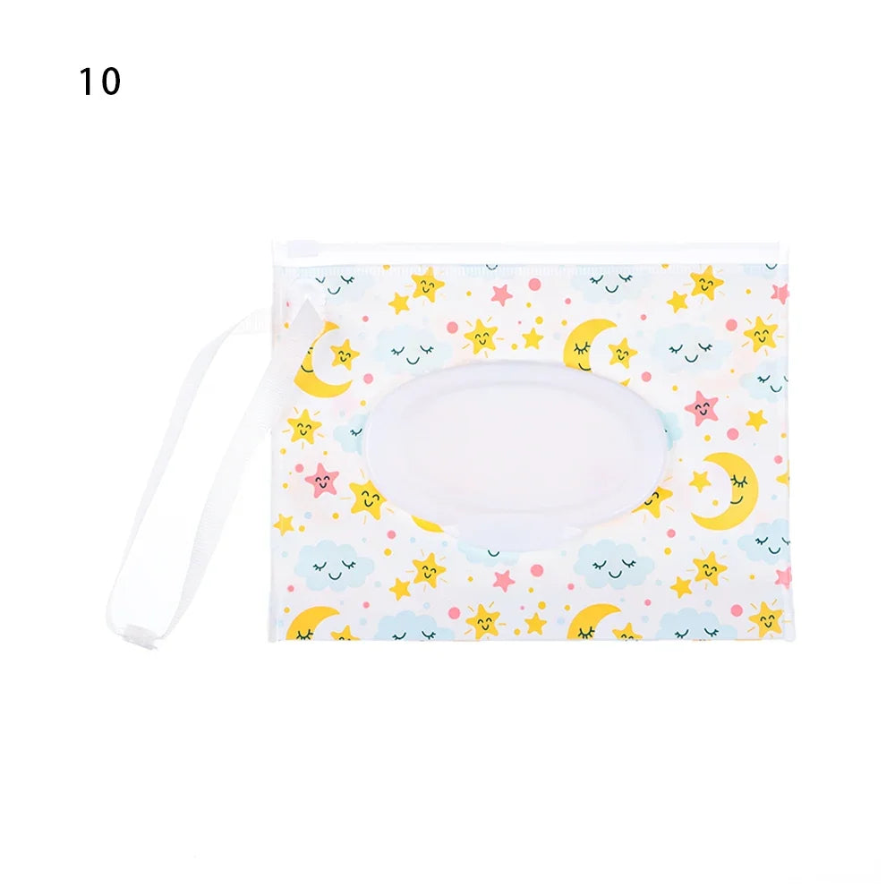 New Baby Wet Wipe Pouch Flip Cover Wipes Holder Case Reusable Tissue Box Refillable Carrying Case Portable Stroller Accessories