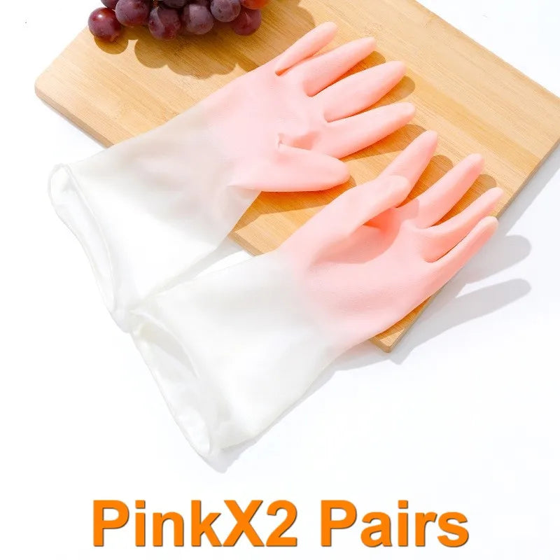 2723 Dish Washing Gloves Household Dishwashing Gloves Rubber Gloves For Kitchen Washing Clothes Cleaning Gloves For Clean Dishes