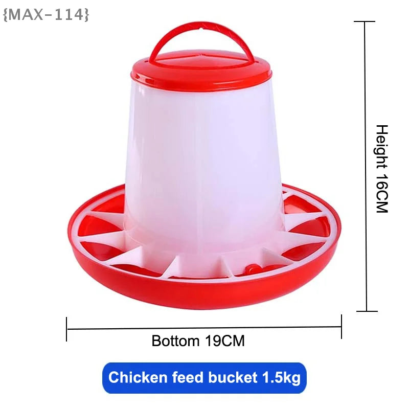 【MAX-114】1-10kg Automatic Chicken Feeder Bucket - Rooster Hen Feeding Device for Farm Animal Poultry Quail Pigeon Supplies【WX】