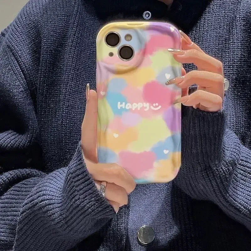 Phone Case for OPPO Realme C53 C55 C11 2021 C33 C31 C35 C21Y C25Y C20 C21 C12 C15 C25 C30 C30S C25S 5 5i 5s 6i Flower Wavy Cover