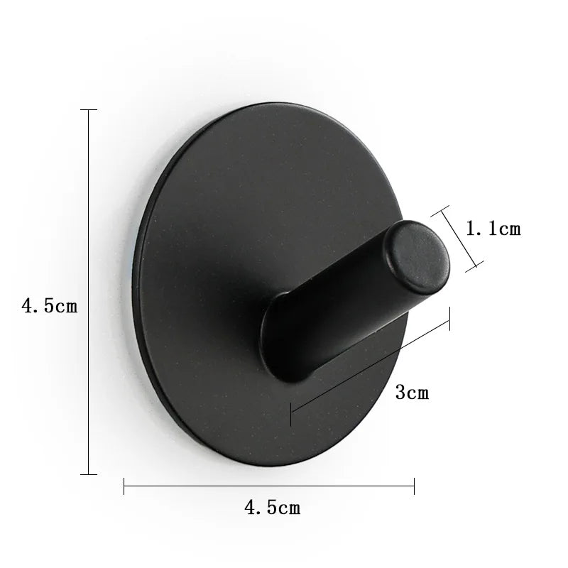 Coat Hooks Wall Mounted Coat Rack Self-Adhesive Kitchen Hooks Stainless Steel Wall Adhesive Hooks for Walls Bathrobe Hooks Door
