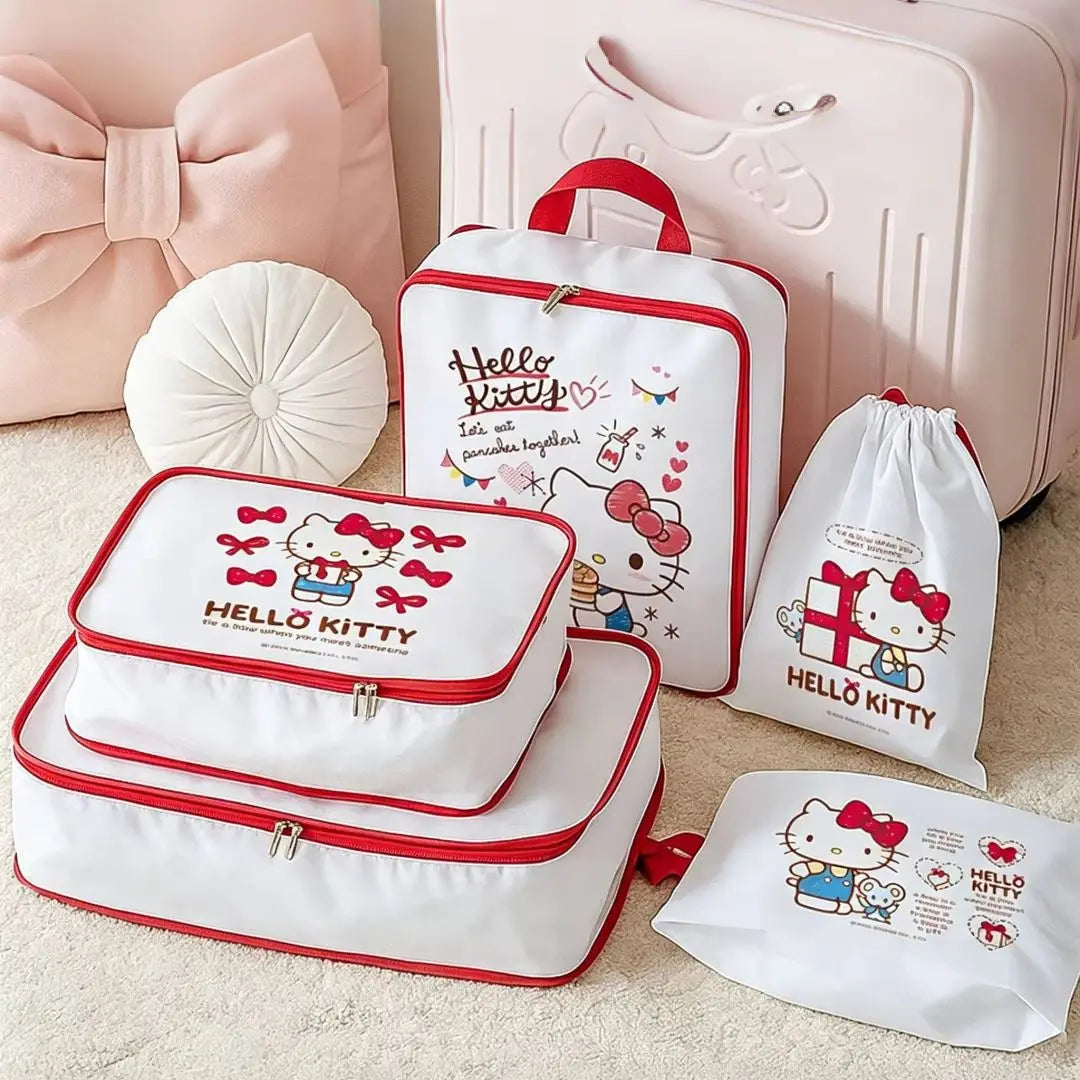 Hello Kitty Travel Storage Bag Luggage Compression Combination Classification Multi functional Travel Dustproof Storage Bag