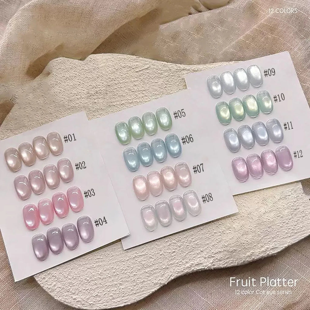MIANEL 10ML Fruit Platter Cat Eye Gel Nail Polish 2026 New Blue-purple-green Glass Bead Cat Magnetic Gel Polish Nail Art Salon