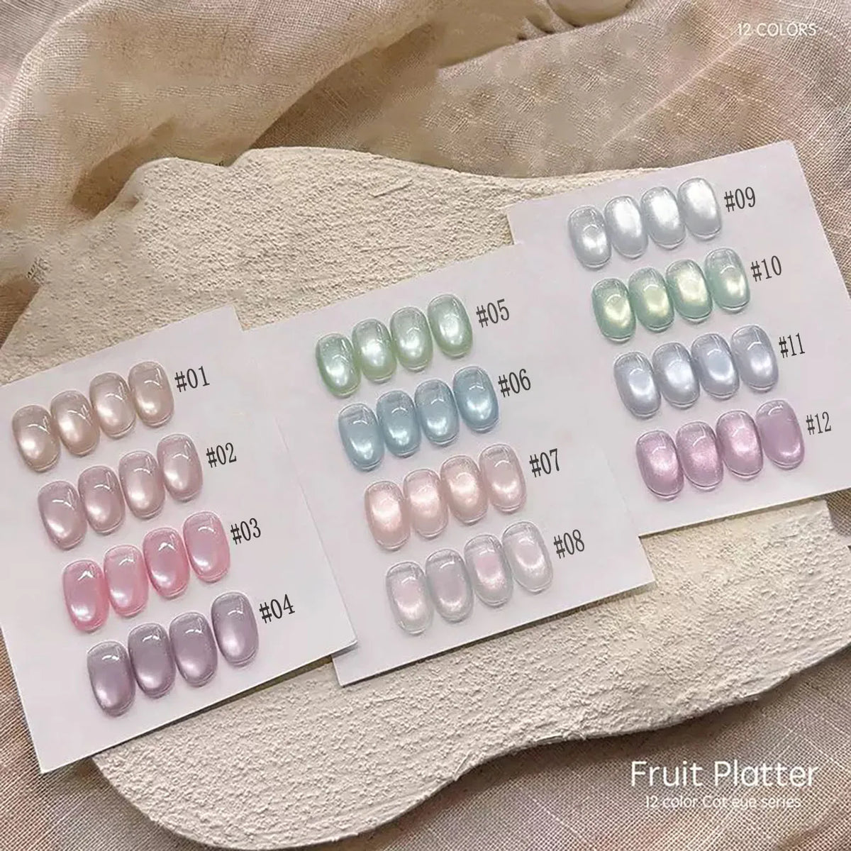 MIANEL 10ML Fruit Platter Cat Eye Gel Nail Polish 2026 New Blue-purple-green Glass Bead Cat Magnetic Gel Polish Nail Art Salon