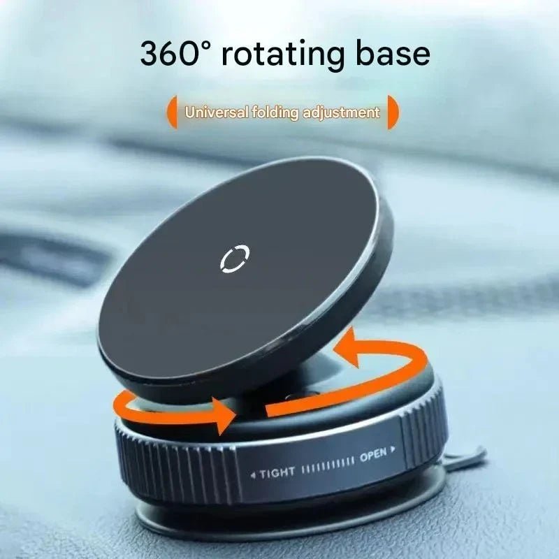 360° Rotatable Vacuum Suction Magnetic Car Phone Mount, Strong Suction Cup Magnet Phone Holder for Dashboard Windshield