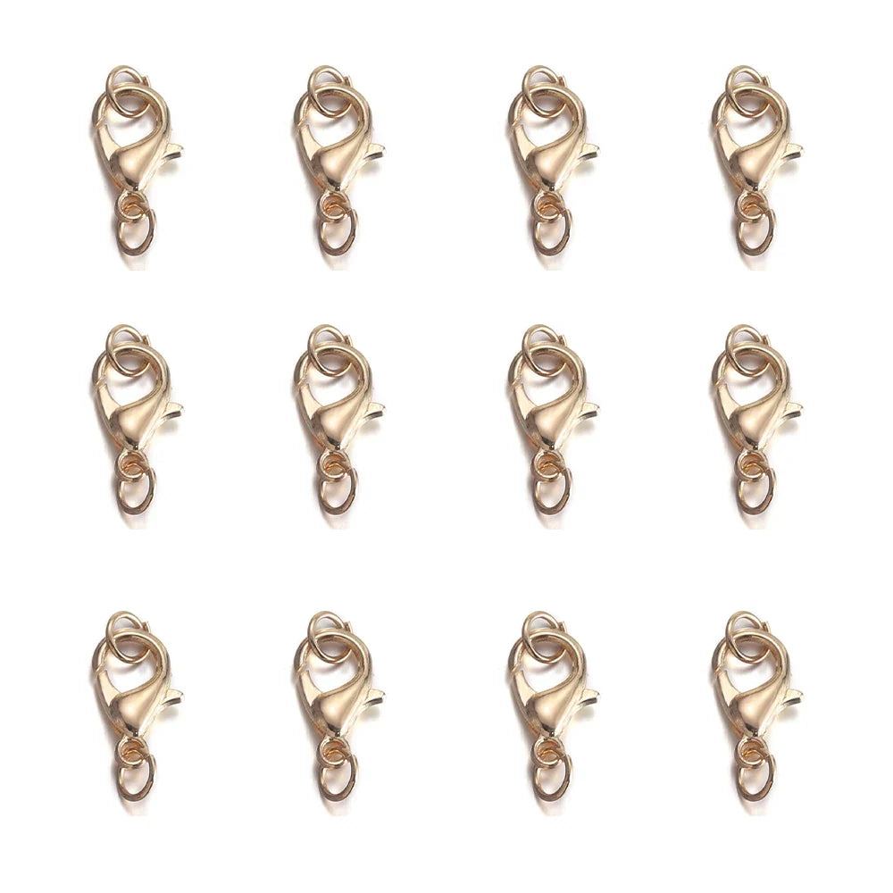 50Pcs Lobster Clasps Hooks with 100Pcs Jump Rings End Clasps Bracelet Necklace Connectors for DIY Jewelry Making Supplies