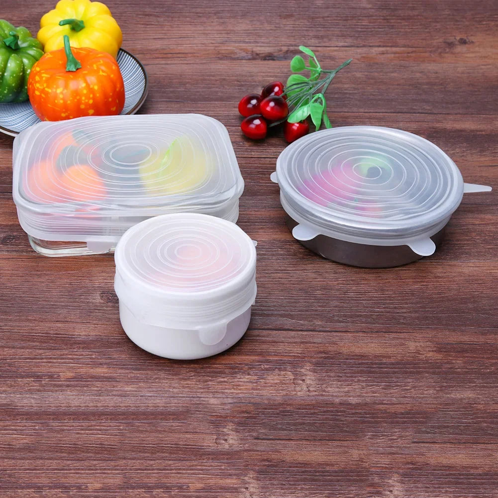 Silicone Stretch Lid Flexible Round Silicone Bowl Cover Durable Food Storage Covers Food Wrap Bowl Pot Lid for Kitchen Cookware