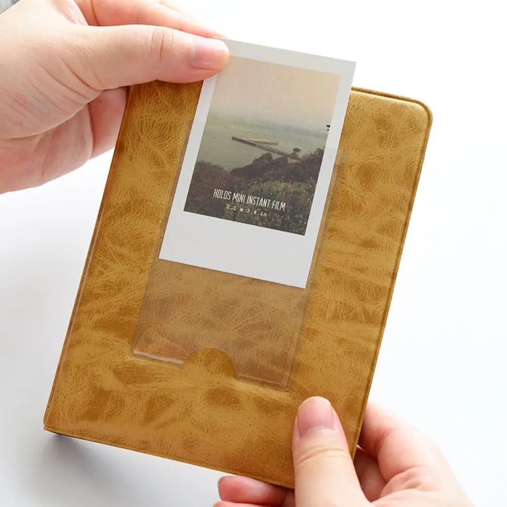 Retro 3 Inches 64 Pocket Photo Album Mini Instant Album Polarized Photo Album Picture Case Storage