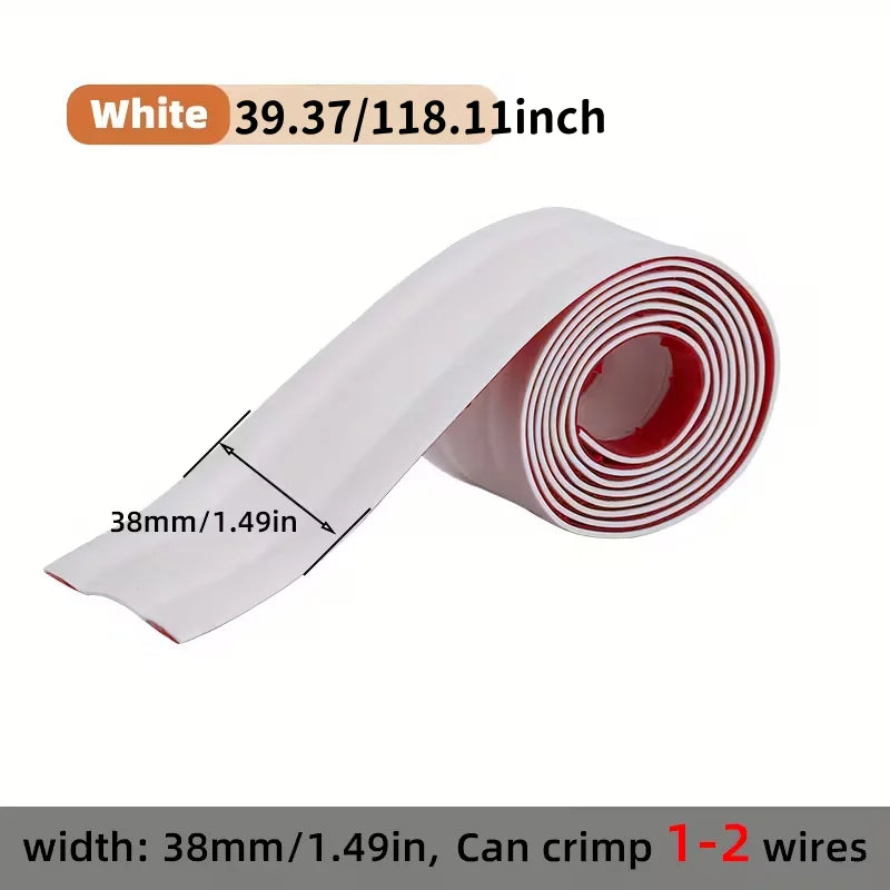 1PC 1/3meters PVC Floor Cable Protector Self Adhesive Wire Cover Flexible Cable Duct Cord Hider For Home Office Desk TV Computer