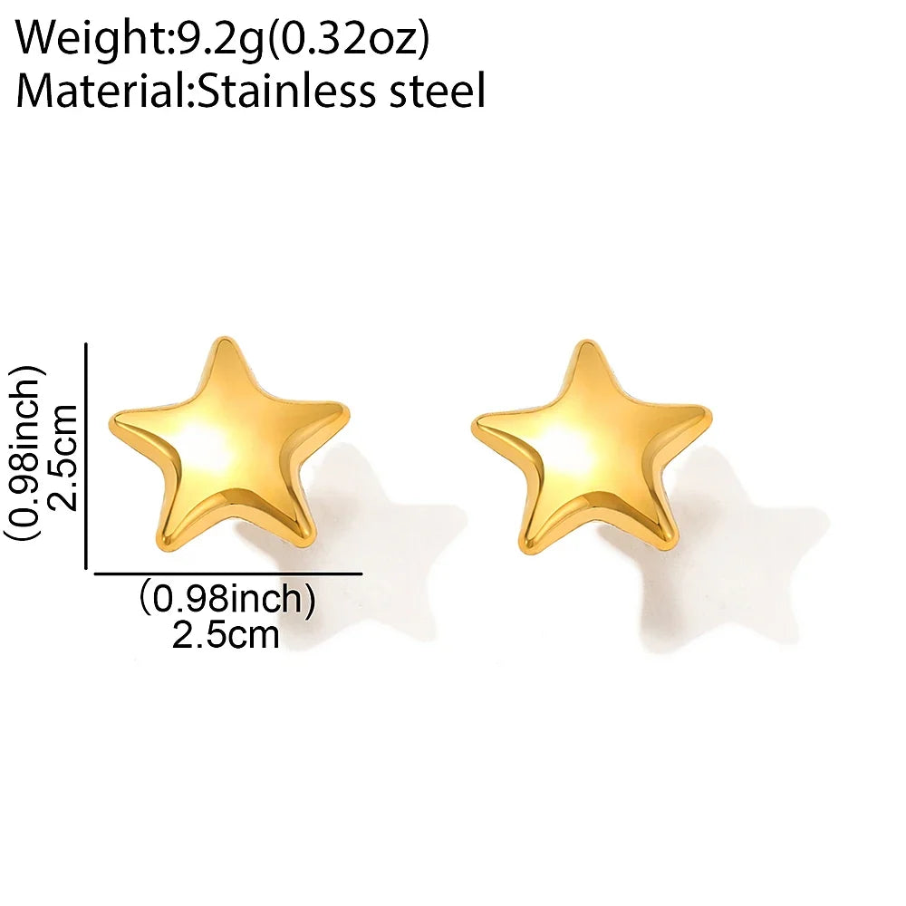 woiwoi Stainless Steel Earrings Exquisite Star Stud Super Fairy Sparkling Earrings For Women Jewelry Ornate Texture Best Friend