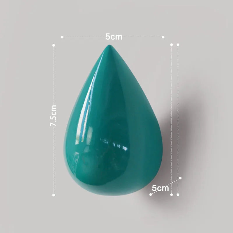 1pc Resin Water Droplet Hook Wall Water Droplet Hook Fitting Room Coat Hook Wall Decor Home Accessories Drilling Installation