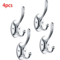 2/4pcs metal wall hooks, wall-mounted aluminum material hooks - Easy to install, adhesive type, suitable for clothes, hats.