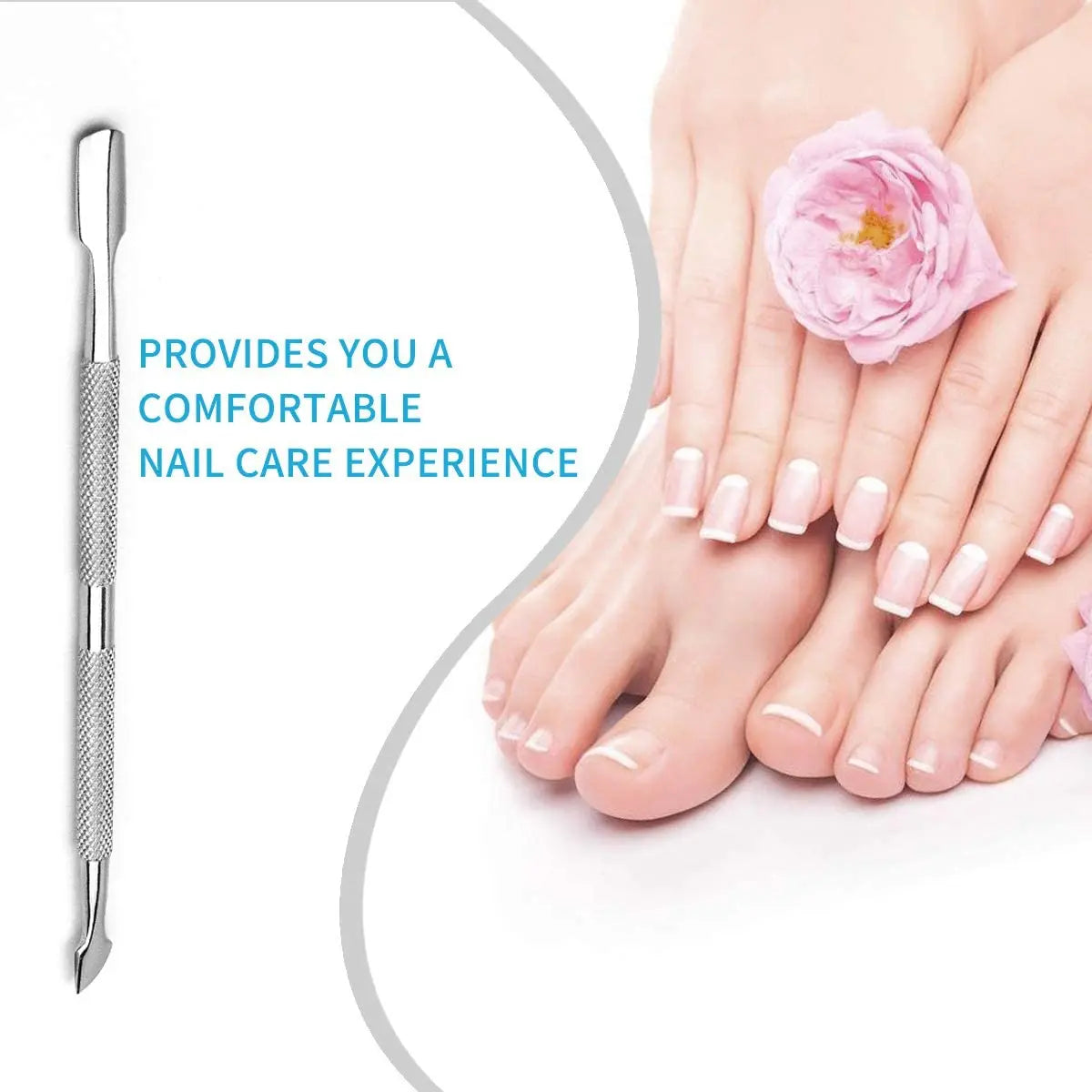 1/10Pcs Double Ended Stainless Steel Cuticle Pusher Dead Skin Push Remover for Pedicure Manicure Nail Art Cleaner Care Tool
