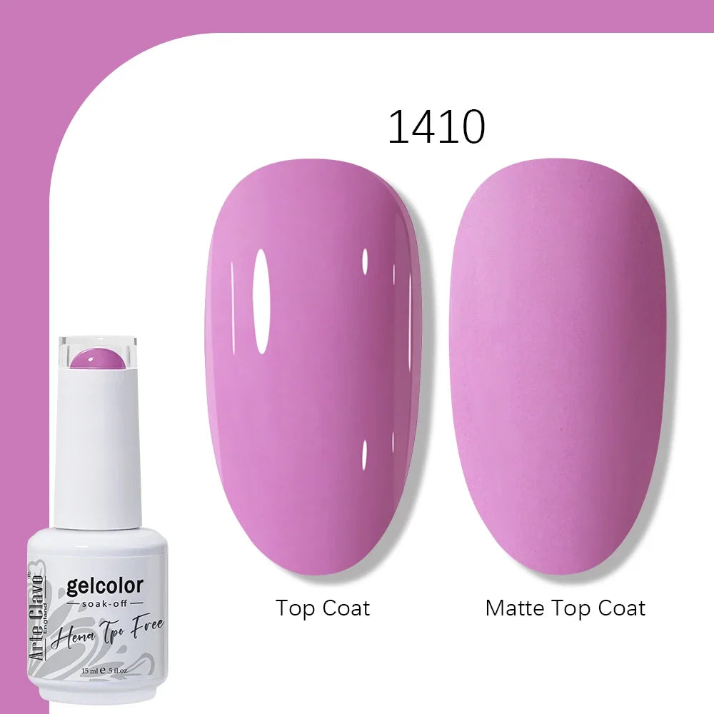 Arte Clavo HEMA TPO FREE 15ml UV LED Gel Nail Polish Soak Off Semi Permanent Daily Wear Universal Color For All Seasons Manicure
