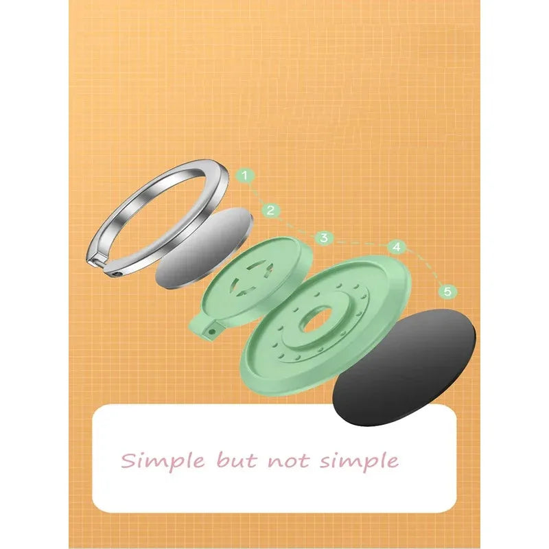 1/2/3/4Pcs Finger Ring Holder Stand Grip For Mobile Phone Car Magnetic Mount Phone Back Sticker Pad Unniversal Bracket