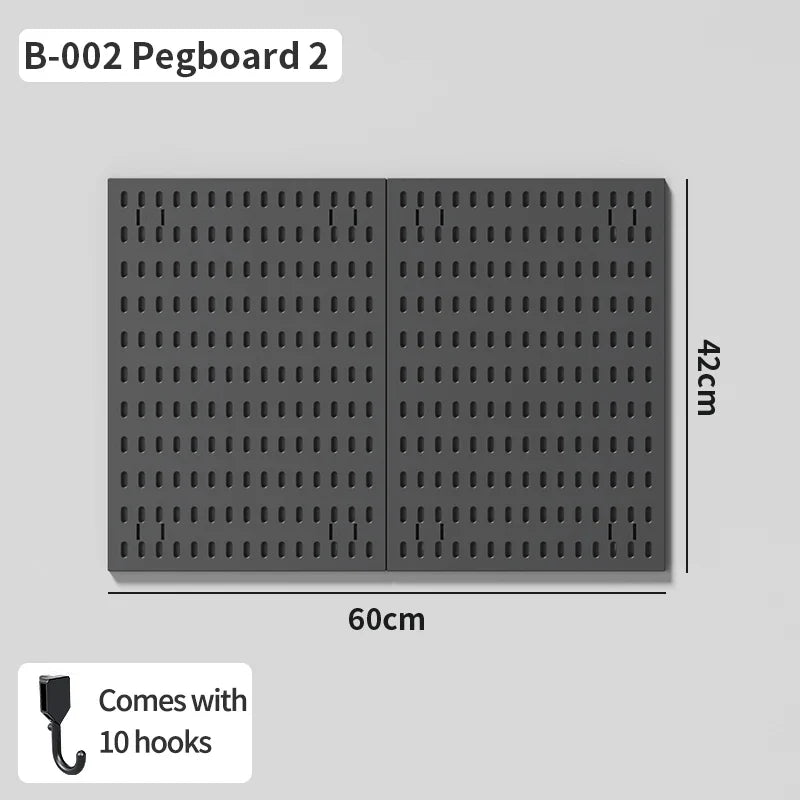 Study Room Pegboard with Shelves Tool Free Wall Grid Scratch Proof Easy to Install for Computer Desk Accessories
