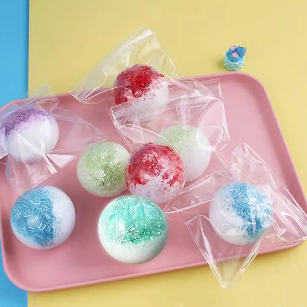 Soft Crushed Ice Squeeze Ball Toy TPR Shapeable Stress Relief Toy Crystal Ice Cracked Sensory Fidget Toy For Stress Anxiety