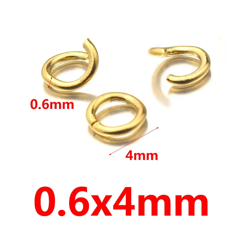 100pcs Lot 4 6 8 10mm Gold Stainless Steel Jump Rings Open Split Ring Connectors for DIY Jewelry Making Supplies Wholesale Items