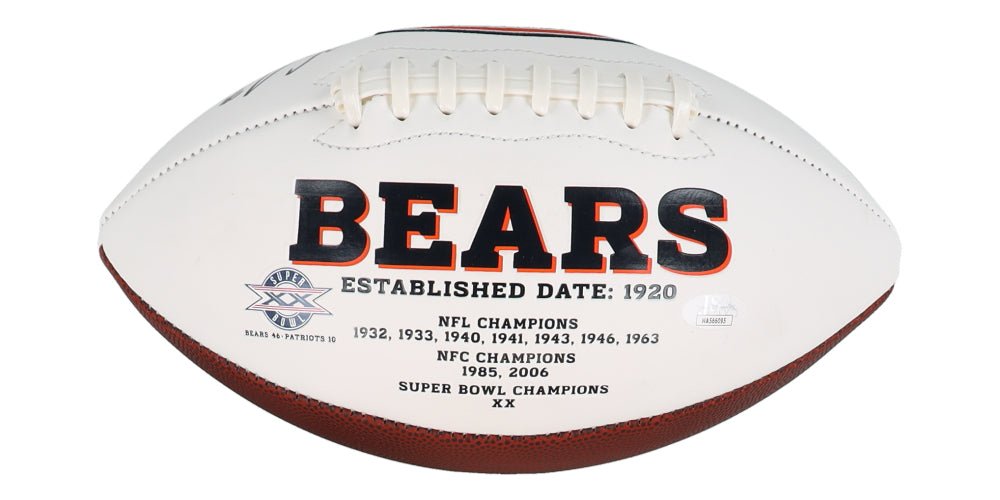 Velus Jones Jr. Signed Bears Logo Football Inscribed "Bear Down" (JSA)
